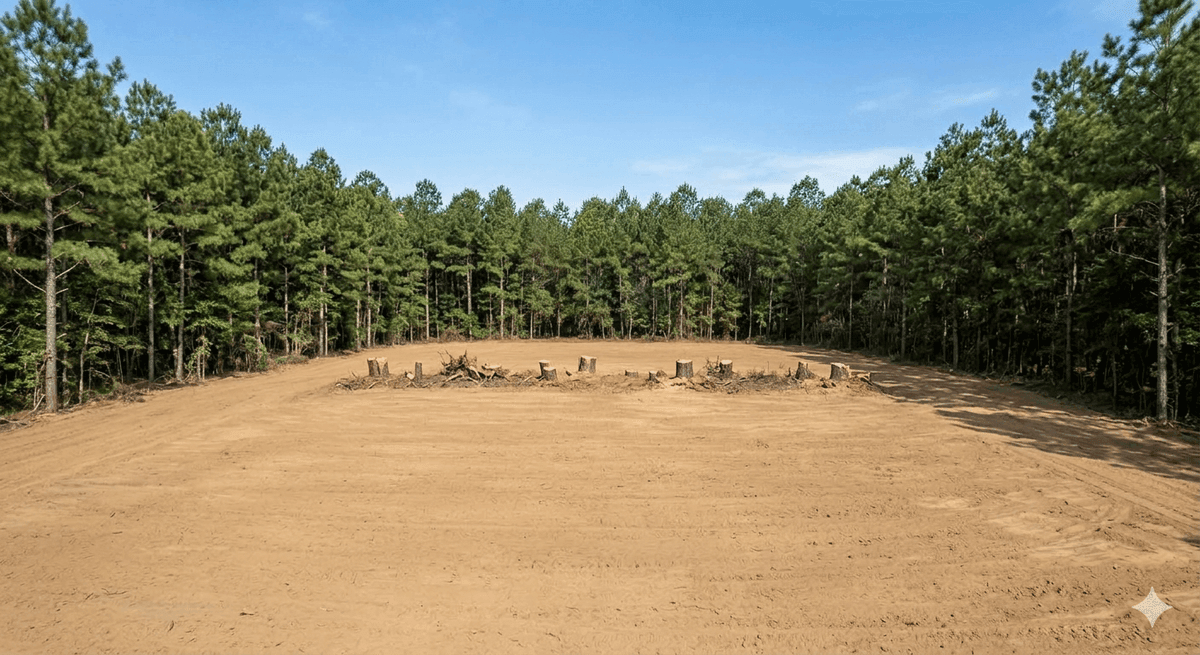 Lot clearing for new construction in Vidalia, GA